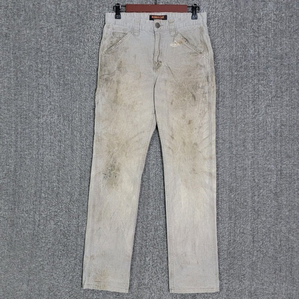 Ridgecut Toughwear Canvas Pants Mens 29x29* Gray Distressed Thrashed Workwear